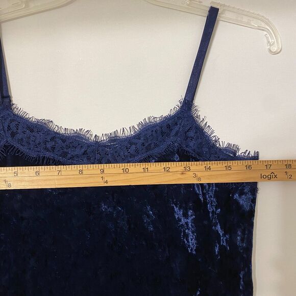 No Boundaries Y2K Velvet Cami Tank Top M Babydoll Lace Trim Fairy Whimsigoth - Picture 4 of 4